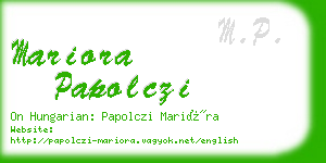 mariora papolczi business card